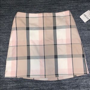 Pink Plaid Skirt